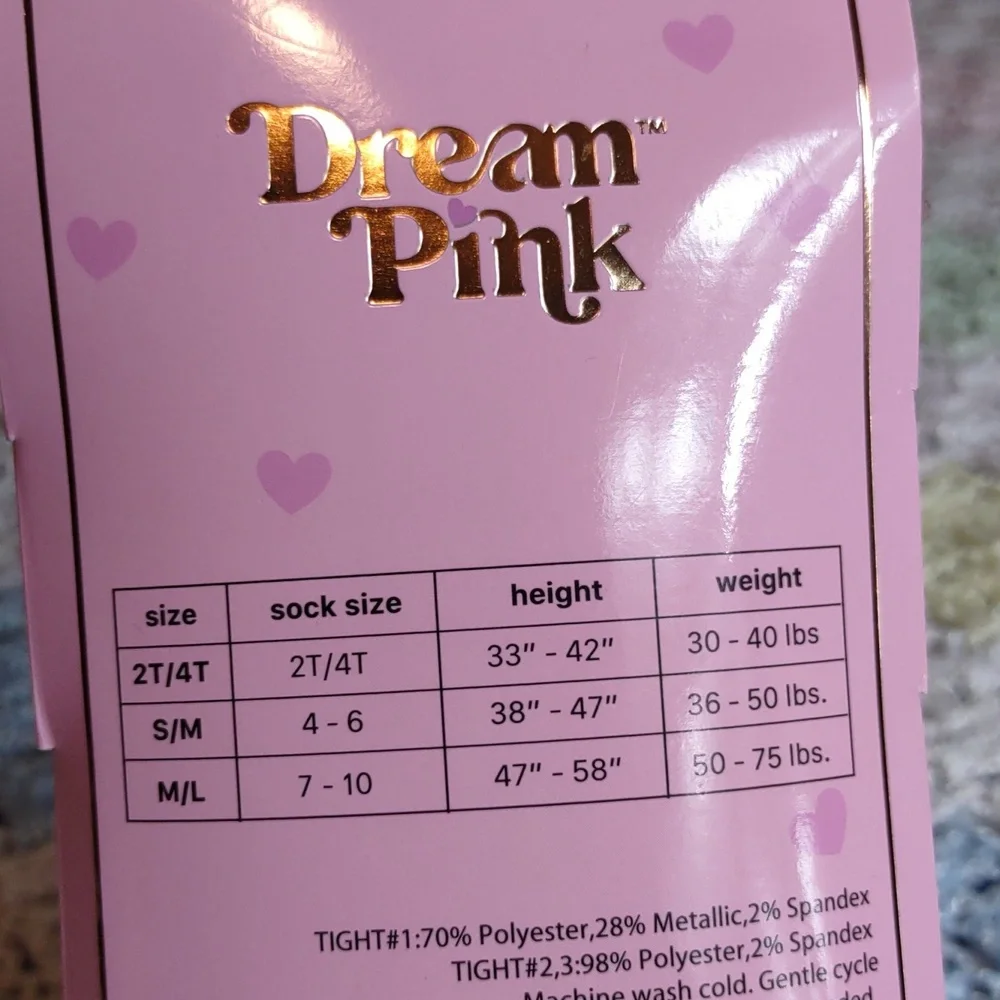 Dream Pink Youth M/L(7-10) Sweater Tights